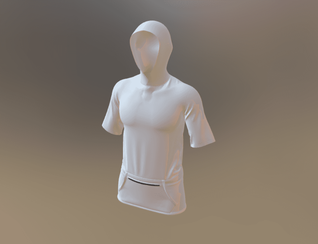 Short Sleeve Hoodie With Zipper 