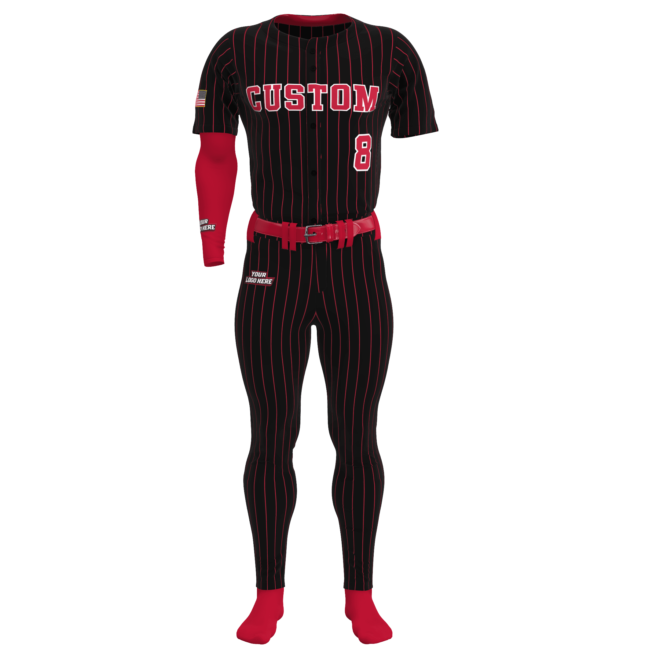 Full Button Pro Mesh Jersey/Tapered Pant with Armsleeve