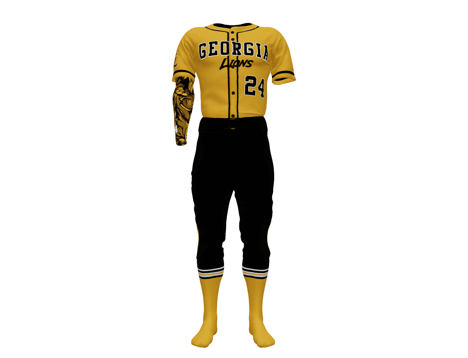 Full Button Pro Mesh Jersey/Short Pant/ Arm Sleeve