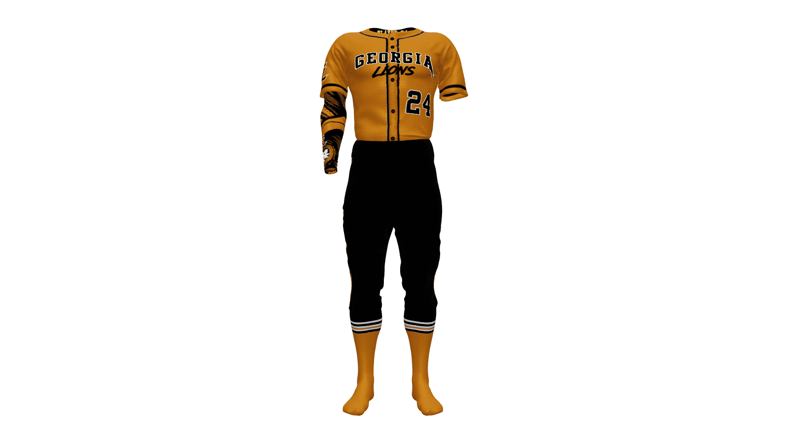 Full Button Pro Mesh Jersey/Short Pant/Arm Sleeve