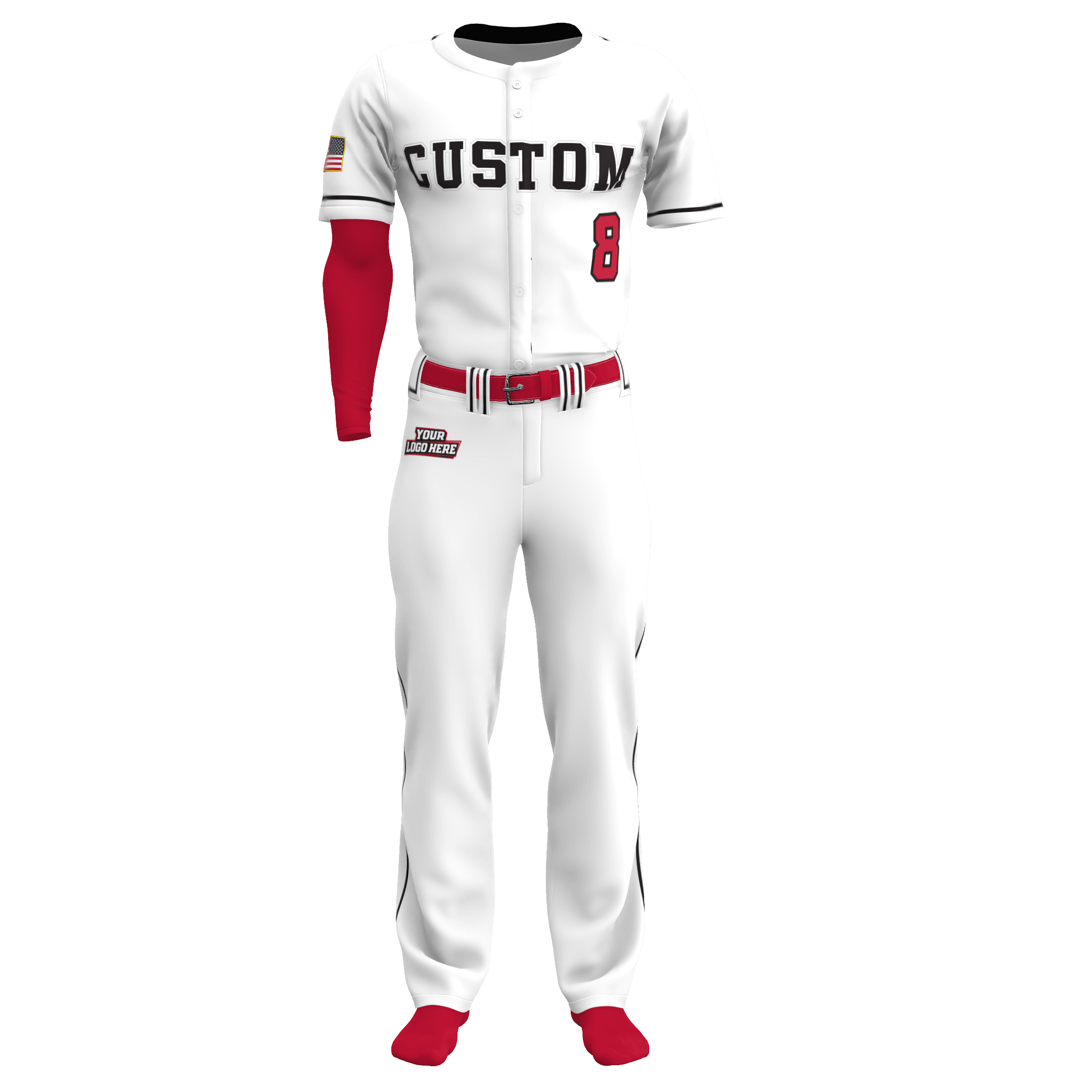Full Button Pro Mesh/Relaxed Pant/Arm Sleeve Set